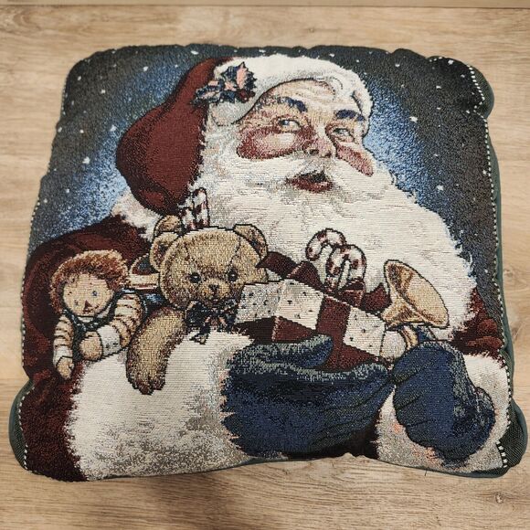 Vintage American Greetings Santa Christmas Pillow 1998 Jolly Old Santa 16x16 - Picture 1 of 7